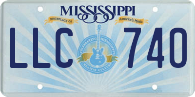 MS license plate LLC740