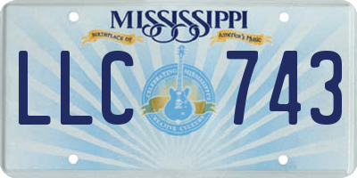 MS license plate LLC743