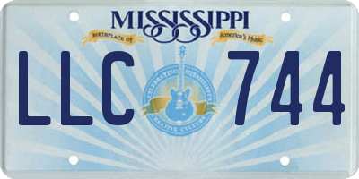 MS license plate LLC744