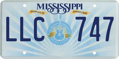 MS license plate LLC747