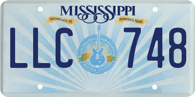 MS license plate LLC748