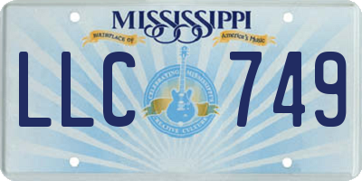 MS license plate LLC749
