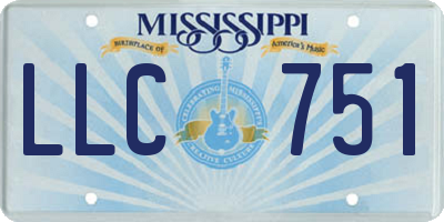 MS license plate LLC751