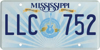 MS license plate LLC752