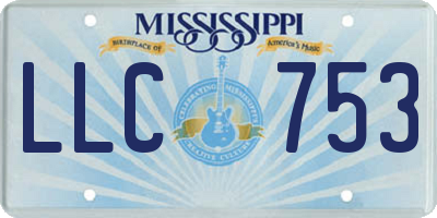 MS license plate LLC753
