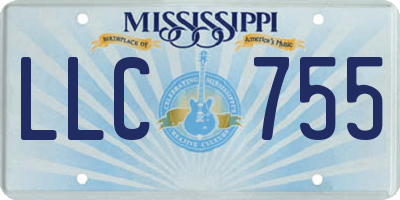 MS license plate LLC755