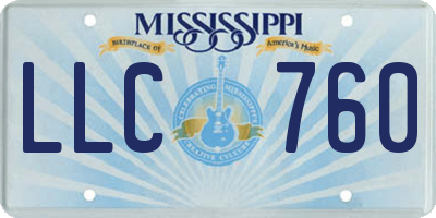 MS license plate LLC760