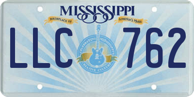 MS license plate LLC762