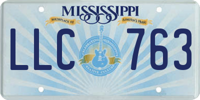 MS license plate LLC763