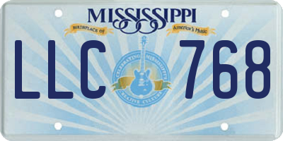MS license plate LLC768