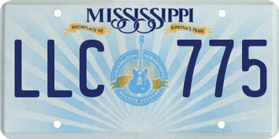MS license plate LLC775