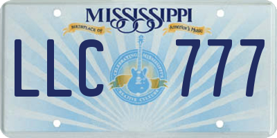 MS license plate LLC777