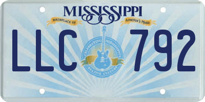 MS license plate LLC792