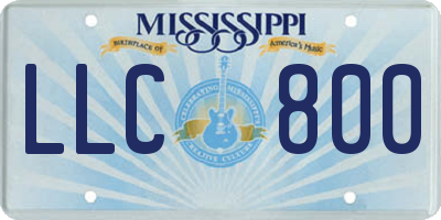 MS license plate LLC800