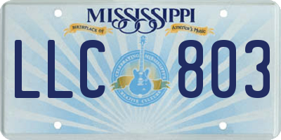 MS license plate LLC803