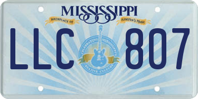 MS license plate LLC807
