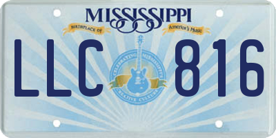 MS license plate LLC816