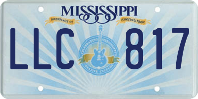 MS license plate LLC817