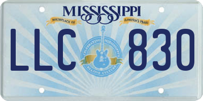 MS license plate LLC830