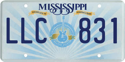 MS license plate LLC831