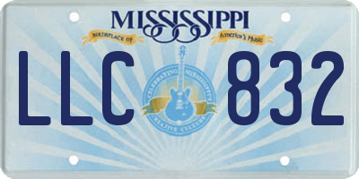 MS license plate LLC832