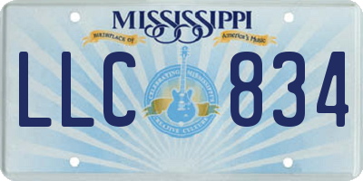 MS license plate LLC834