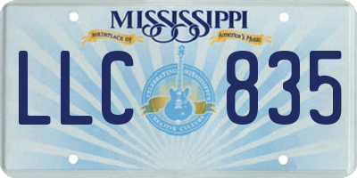 MS license plate LLC835