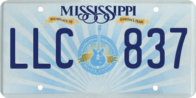 MS license plate LLC837
