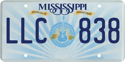 MS license plate LLC838
