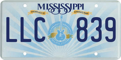 MS license plate LLC839
