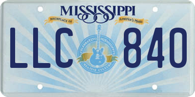 MS license plate LLC840