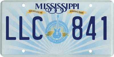 MS license plate LLC841