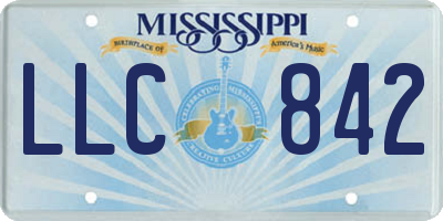 MS license plate LLC842