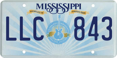 MS license plate LLC843