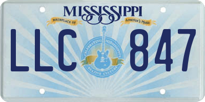 MS license plate LLC847