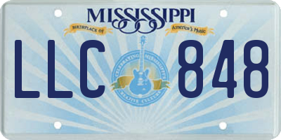 MS license plate LLC848