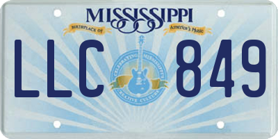 MS license plate LLC849
