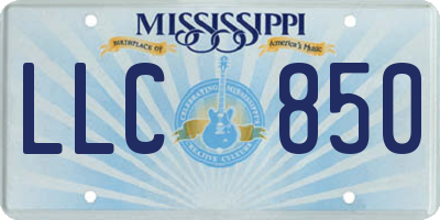 MS license plate LLC850