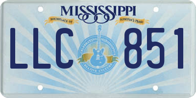 MS license plate LLC851