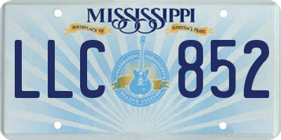 MS license plate LLC852