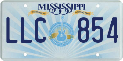 MS license plate LLC854