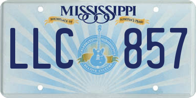 MS license plate LLC857
