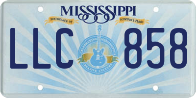 MS license plate LLC858