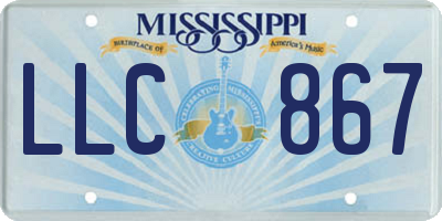 MS license plate LLC867