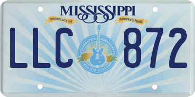 MS license plate LLC872