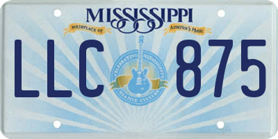 MS license plate LLC875
