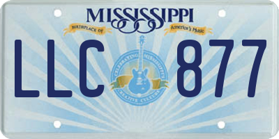 MS license plate LLC877