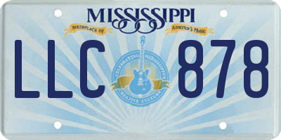 MS license plate LLC878