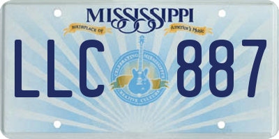 MS license plate LLC887