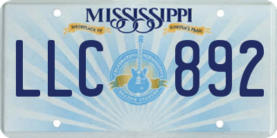 MS license plate LLC892